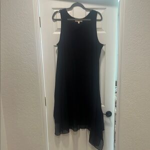 Blue Asymmetrical Plys Size Sheath Dress